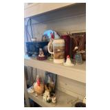 GROUP W/ BEER STEIN, CERAMIC STOVE, VASES, EAGLE,