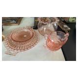 GROUP OF PINK DEPRESSION GLASS