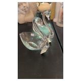 HAND BLOWN GLASS SWANS