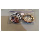 FLAG, RED WHITE BLUE BRACELET, TRUMP PIN & OTHER P