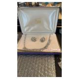PURPLE BOX W/ RHINESTONE JEWELRY, ORIGINAL BX