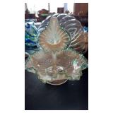 FENTON ART GLASS DIAMOND LACE EPERGNE VASE