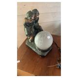 VINTAGE DUTCH GIRL & BOY GLOBE LAMP