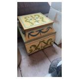 HAND PAINTED WOODEN STORAGE BOX