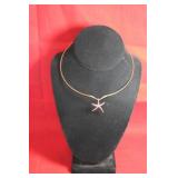 Choker Style Gold Colored Necklace w/ Starfish