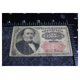 Antique 1874 Fractional Currency 25 Cent