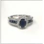 DIAMOND & SAPPHIRE RING SET IN 14KT WHITE GOLD