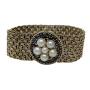 ADJUSTIBLE MESH BRACELET W/ PEARL & SAPPHIRE