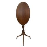 SPIDER LEG OVAL TOP CANDLESTAND WITH INLAY