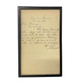 FRAMED FACSIMILE ABRAHAM LINCOLN "WANTING TO WORK"
