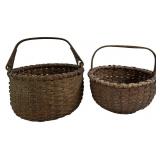TWO NEW YORK STATE  19THC. BASKETS, 14 1/2" W X 9"