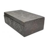 EARLY CHIP CARVED BIBLE BOX W/ SNIPE HINGES