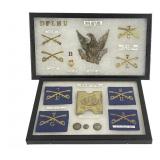 2 TRAYS OF US CAVALRY & ARMY INDIAN WAR INSIGNIAS