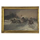 OIL / CANVAS ADOLF BAUMGARTNER 'COSSACKS ESCORTS