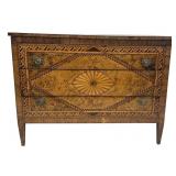 HEAVILY INLAID LATE 18TH OR EARLY 19THC. COMMODE