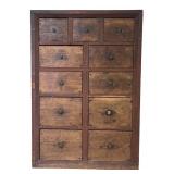 11 DRAWER APOTHECARY CHEST 21' X 14' X 7 1/2'