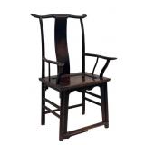 19TH C. CHINESE YOKE BACK CHAIR IN OLD SURFACE