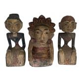 3 - 1930'S PERIOD BALINESE FIGURES, TALLEST 101/2'