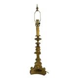 FIRE GILDED BRONZE BAROQUE CANDLESTICK LAMP