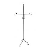 HAND WROUGHT IRON DOUBLE BRANCH FLOOR CANDLE LAMP