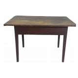 COUNTRY HEPPLEWHITE PLANK TOP TABLE IN RED PAINT