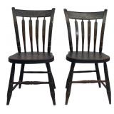 PAIR OF PAINT DECORATED ARROWBACK CHAIRS