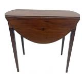 C.1800 INLAID NY PEMBROKE TABLE   W/ BOOKEND &