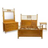 LABELED HORNER FAUX BAMBOO BEDROOM SET