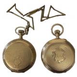 2:14KT GOLD POCKET WATCHES, 1 WALTHAM, NOT WORKING