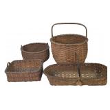 4- 19THC. NEW YORK & NEW ENGLAND BASKETS