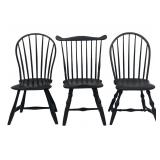 3 WINDSOR PLANK SEAT CHAIRS, FAN BACK & 2 HOOP