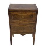 TWO DRAWER CONTINENTAL SIDE TABLE WITH INLAY