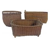 3- 19THC. BASKETS, LARGEST 16 1/2' X 12' X 7'