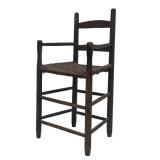 EARLY 19THC. LOOM CHAIR IN ORIGINAL SURFACE & SEAT