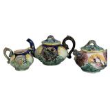 RARE MAJOLICA SHELL & SEAWEED PATTERN TABLE SET