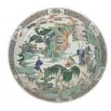 CHINESE KANG VI FAMILLE VERTE CHARGER, 14 1/2' DIA