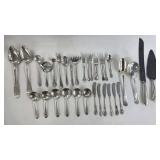 34 ASSORTED SILVER SERVING PIECES, APPROX. 27 TROY