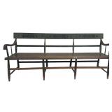 PA PLANK SEAT BENCH IN  ORIGINAL GREEN PAINT