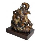 ROYAL COPENHAGEN BROWN GLAZED RAGING ELEPHANT