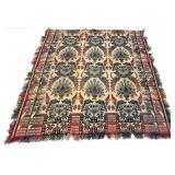 TRI COLOR JACQUARD COVERLET WITH ARCHITECTURAL