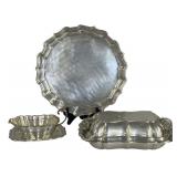 3  PCS. STERL. SILV. :  WINDSOR PATTERN COV. DISH,