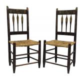 PR OF 19THC. PAINT DECORATED ARROWBACK CHAIRS