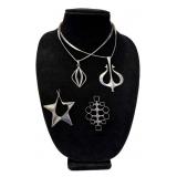 STERL SILV. GEORGE JENSEN STAR , 2 PENDANDANTS