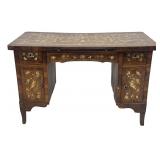 LATE 18THC. BONE INLAID WALNUT KNEEHOLE DESK