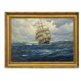 OIL / CANVAS ANTON OTTO FISHER 'CLIPPER SHIP ON
