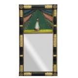 19THC. MIRROR WITH EGLOMISE PANEL, ORIG. GILDING