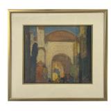 MIDDLE EASTERN CITYSCAPE, WATERCOLOR GIFTED &