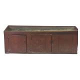 19THC. NYS DRY SINK IN RED PAINT, RARE SIZE