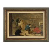 OIL/PANEL FLEMISH SCHOOL CIRCLE OF DAVID TENIERS