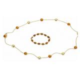 31' 18KT YELLOW GOLD CHIMENTO CITRINE & GOLD BEAD